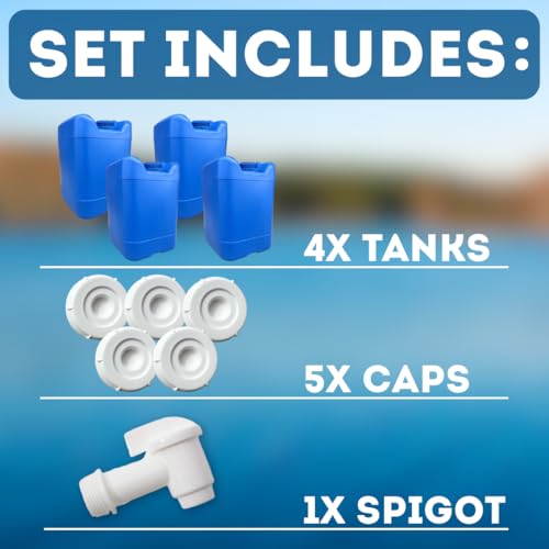 5-Gallon Stackable Water Storage Containers, w/Lids + Spigot, Easy Fill, Survial Supply, Emergency Water Storage for Camping and Disaster Preparedness, RV, Camping, 20 Gallon - Image 3