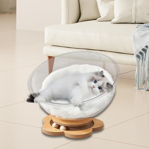 Lit pour chat capsule spatiale transparent accessoire lavable - 6