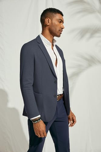 Image of PJ PAUL JONES Men's Casual Knit Blazer Suit Jackets Two Button Lightweight Unlined Sport Coat