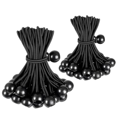 MUYAPAY 32 Pièces Tendeur Elastique avec Boule, 10/15cm Sandow pour Bache Haute Elasticité Tendeur de Bâche Tendeurs Robuste et Durable pour Pavillon Bâche...