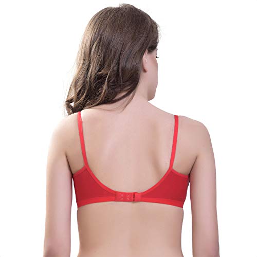 Image of SkyBeauty Premium Women's Non Padded Every Day Bra Multi-Pack Red