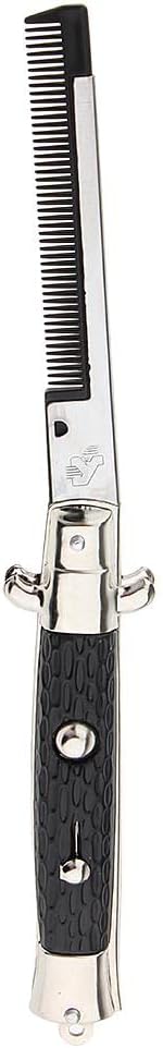 Forum Novelties Push Button Pocket Switchblade Folding Comb Gag G Gift, Black and Silver