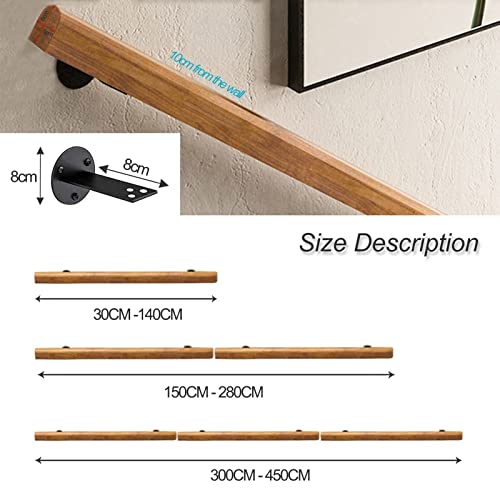 Rambarde escalier bois 3,66 m main courante de sécurité pour maison et jardin