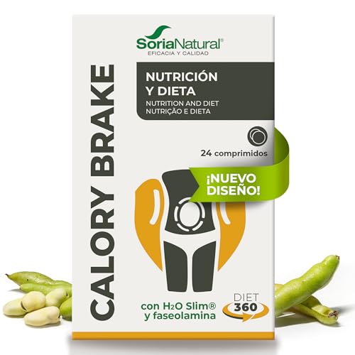 Soria Natural Calory Brake - Ayuda a Bloquear la Absorción de Carbohidratos y Grasas – Con H2O Slim y Judía Blanca - 100% Natural – Dietas - Alimentación Saludable - 24 Comprimidos de 1000 mg.