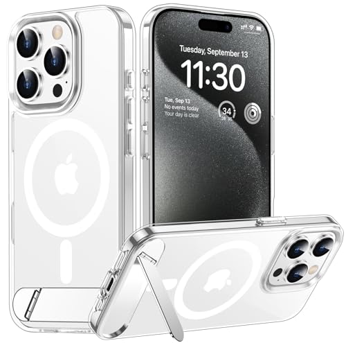 Image of Magnetic Compatible with iPhone 15 Pro Case, [Built-in Invisible Kickstand][Compatible with MagSafe] [Military Grade Shockproof] Slim Thin Phone Case for iPhone 15 Pro 6.1 inch