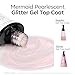 modelones Pearl Gel Nail Polish Top Coat, 2-in-one Clear Pearlescent Glitter Glossy Sparkle Finish Long Lasting Soak Off Mermaid Shimmer Manicure Nail Art Home Salon DIY