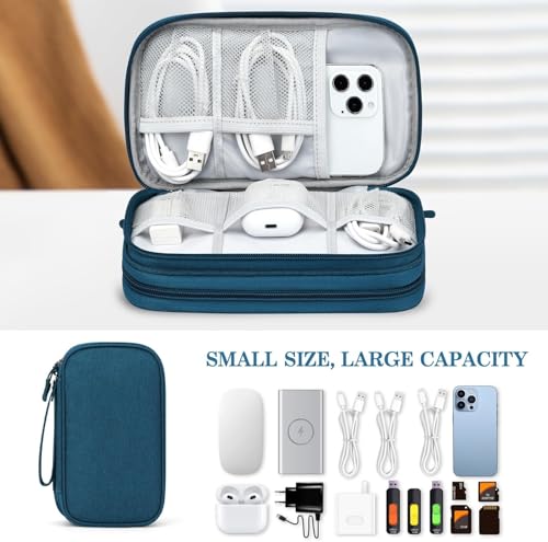 Image of SaleOn Portable Storage Organizer for USB Cable, Earphone, Power Bank,Charger, Hard Disk & Digital Gadgets (Tblue, 8.3x5 Inch)