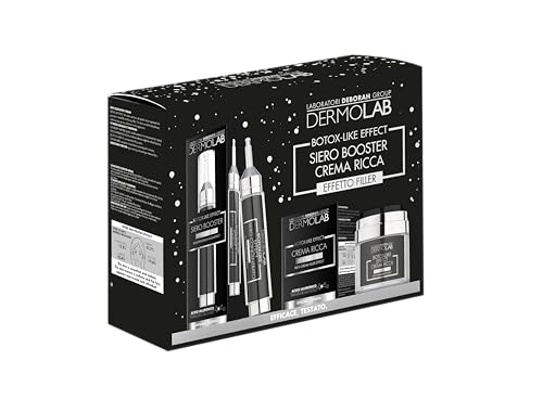 Dermolab - Beauty Box con Crema Viso Ricca 50 ml, con Acido Ialuronico, Effetto Filler, e Siero Viso 10 ml, Per Pelle più Tonica e Fresca