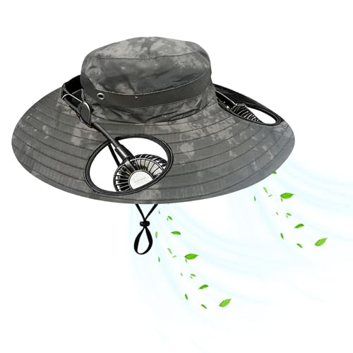 Chapeau de soleil avec ventilateur pour éviter les coups de chaud en camping et voyage