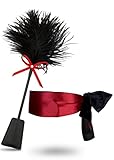 Feather French Tickler Teasing Toys Role Play Blindfold Eye Satin Mask Tickling Fun Stick for Couples