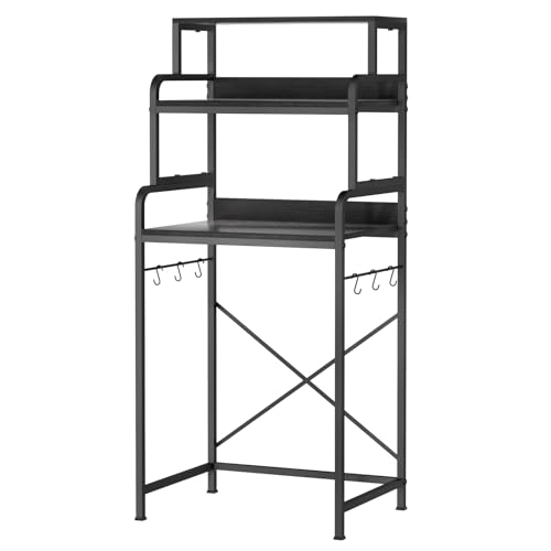 Image of MILEFA 4-Tier Mini Fridge with Storage,Mini Fridge Shelf,Microwave Stand with Storage,Bakers Rack with Storage Shelf,Microwave Oven Stand with,Mini Fridge for Dorm