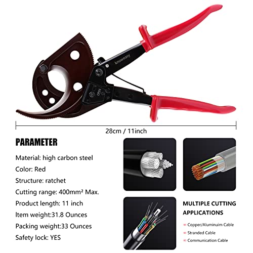 Image of Knoweasy Cable Cutter and Ratchet Wire Cutter - Cuts Through Aluminum and Multi-Core Cables up to 400mm with Precision and Ease, Ideal for Electrical Installations