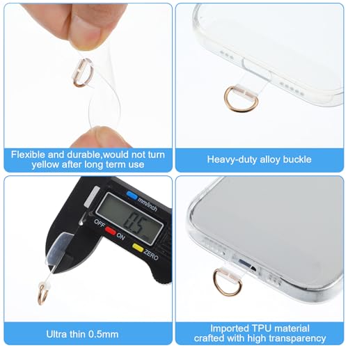 YBEATY 24 Stück Phone Tether Tab Transparent Universal Phone Lanyard Patch Ohne Klebstoff Handy Lanyard Leine Strap Ersatzteil für Alle Vollen Handyhüllen