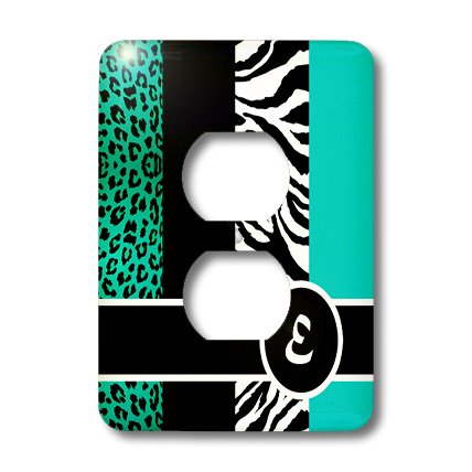 Cache-prise avec monogramme E bleu sarcelle lsp_35562_6 pour sublimer vos murs