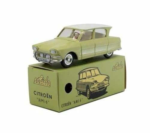 OPO 10 - Voiture Miniature de Collection 1/43 Solido, Reproduction Compatible pour Citroen AMI 6 BERLINE Vert Clair - 1141