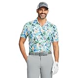 Izod Swingflex Elite - Polo de Manga Corta para Hombre, Trópicos Blancos Brillantes, L
