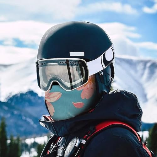 Balaclava para hombre y mujer, máscara completa para esquiar, ciclismo y motociclismo, con diseño floral miniatura 5