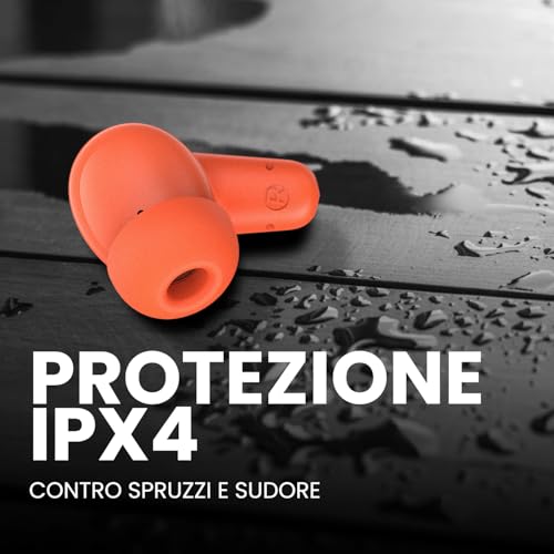 Spc Boost Buds - Auricolari Bluetooth Wireless Con Cancellazione Del Rumore Enc | Durata Batteria 30 Ore | Google Fast Pair | 4 Microfoni | IPX4 | Controllo Touch E Assistente Vocale - Arancione - 5