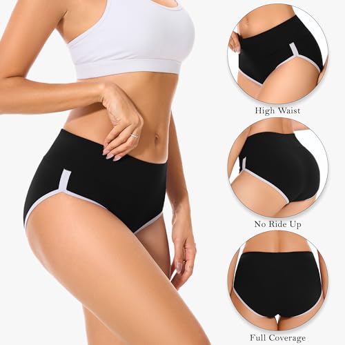 CAILECOTTON Womens Underwear Cotton Briefs for Women Plus Size Panties for Women Pack 2/52