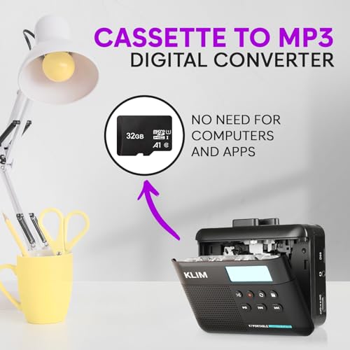 image for KLIM K7 Cassette Tape Player + Cassette to MP3 Converter + Portable Ca