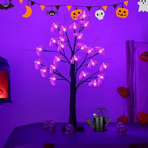 XRR 24 LED Purple Bat Decorative Tree Lights Cover