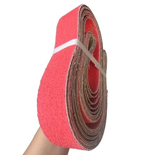 6 Pack 2 x 72 inch Metal Grinding Belts Ceramic Sand Belts (36/40/60/80/100/120 Grit) Advanced Belt Sanders for Woodworking Metal Grinding Belt Used for Sharpening Sanding Knife Making