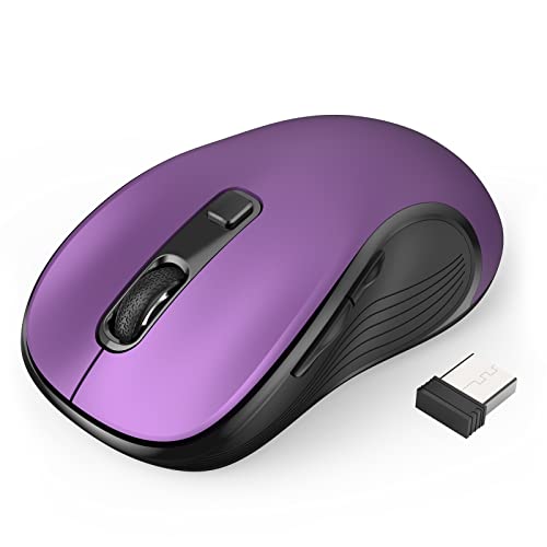 Deeliva Wireless Mouse, Computer Mouse Wireless 2.4G Usb Cordless Mouse With 3 Adjustable Dpi, 6 Buttons, Ergonomic Portable Silent Mice For Laptop Pc Computer Chromebook (Purple) #TOP15