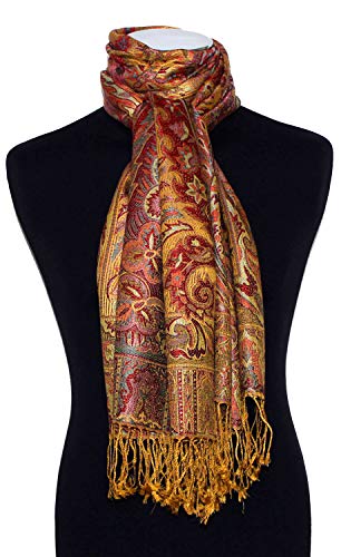 Lorenzo Cana Męski szalik chusta żakardowa 100% jedwabiu - 70 cm x 190 cm wzór paisley szal jedwabny brązowy 7814211