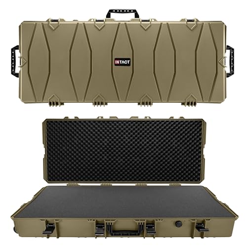 Eylar 48 Inch Intact Series Rolling Hard Rifle Case, Lightweight and Durable Stacker Design with Foam (Dark Earth)
