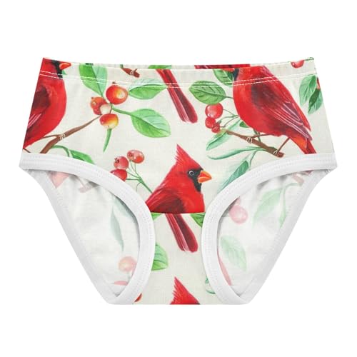 Cotton Toddler Girls Underwear Watercolor Red Birds Green Girl Panties Cute Designer Briefs Undies Kids 2t