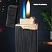 Windproof Butane Torch Dual Flame Cigar Lighter, Multifunctional Cool Lighter, Rechargeable and Adjustable, for Candles, Barbecue, Camping, Gifts(A3)