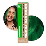 Good Dye Young Streaks and Strands Semi-Permanent Hair Color (Kowabunga) - UV Protective, Conditioning, PPD-Free, Cruelty-Free & Vegan Green Hair Dye, Lasts 15-24+ Washes