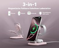 3 in 1 Induktive Ladestation Kompatibel mit Mag Safe Ladegerät (Pink) – Ansicht 4