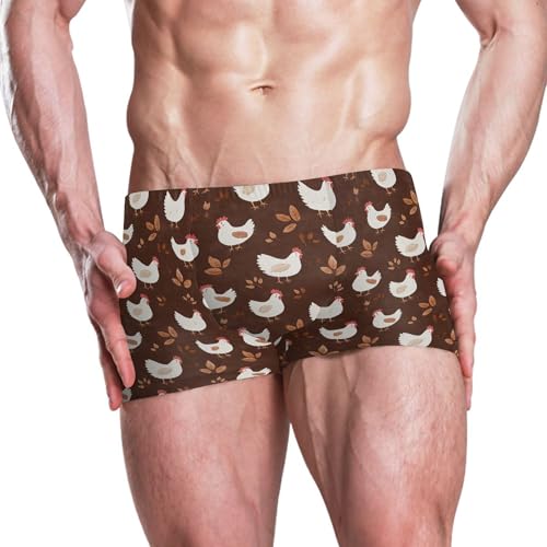 Cute Cock Rooster Mens Swim Trunk Swimwear Bathing Suit Swim Brief Square Leg Board Short S B04040662