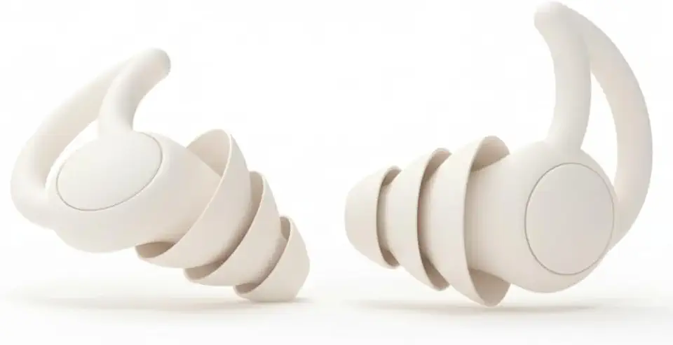 NWX Protetor Auricular Antirruído com 3 Camadas Antirruído | Para Dormir e Estudar – Design Ergonômico, Conforto Superior e Isolamento Sonoro Eficiente (Branco)