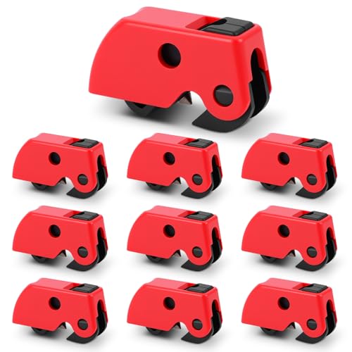 Circuit Breaker Lockout Device Kit, 10 pcs Universal MCB Safety Locks with Self-Tightening Screws for Single, Double & Triple Handle Breakers, Industrial Loto Lock Out Tag Out Electrical Safety Set