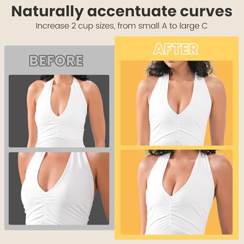 Image of Double Sided Sticky Bra Inserts Reusable Ultra Push Up Lift Self Adhesive Bra Pads for Bikini Swimsuit Strapless Dress