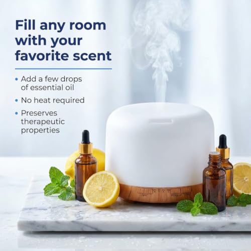 Image of Portable 5-in-1 Aroma Diffuser for Home & Office - 500ml Water Capacity | Ultrasonic Essential Oil Diffuser & Air Humidifier | Aromatherapy Mist Vaporizer with Timer & Auto-Off Safety