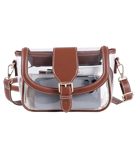 Image of Clear Bag for Stadium Events, Stadium Approved Clear Crossbody Bag for women,Waterproof Saddle bag for Concert