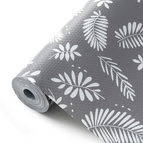 Cooyes Gray Leaf Shelf Liner Roll