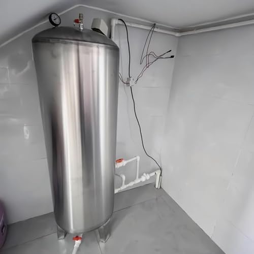 Large Capacity Stainless Steel Water Well Pressure Tank - 100L/26.4Gal, Ideal for Kitchen, Shower, Garden - Pressurized Well Pump with Mounting Accessories (95x40cm)