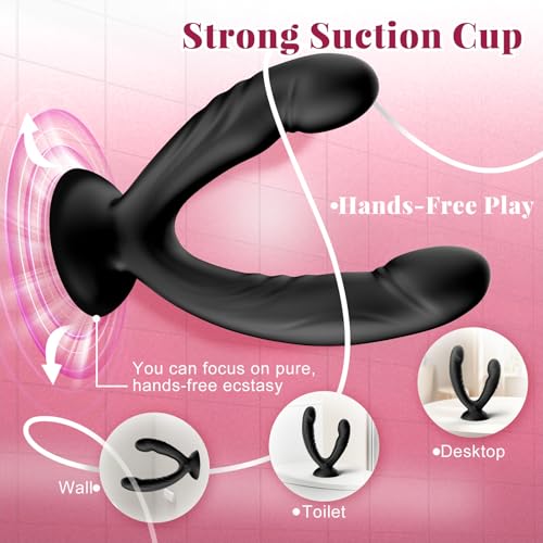 Double Ended Dildo Vibrator with Suction Cup Lesbian Sex Toys - Image 4