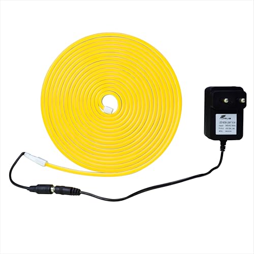 Image of Forus 5 Meter LED Neon Strip Light - Amber, Flexible Waterproof Rope Lights 16.4 Feet with 12V Adapter, Indoor Outdoor Diwali Decorative Lighting, Home Decoration, Wall Decor, 1 Yr Warranty