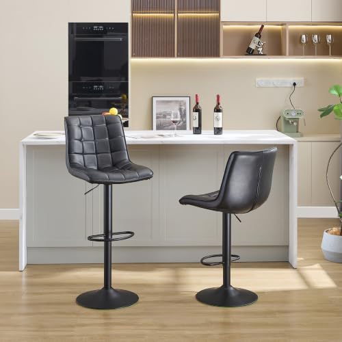 Image of Adjustable Counter Height Bar Stools Set of 2 24 inch-33 inch for Kitchen Island
