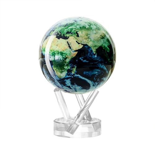 MOVA Globe l Terrestrial Globe l Outer Space Series Earth 4.5 inches l With Base l No Power Required! Automatic Rotating Globe that Moves with Indoor Light and Natural Light l Office, Desktop