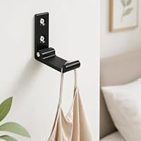 10 Stück Klappbare Kleiderhaken, Aluminium 90° schwarz Garderobenhaken – Ansicht 7