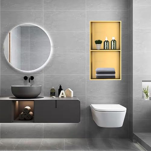 Niche de douche rectangulaire étagère de douche rangement mural acier inoxydable - 2