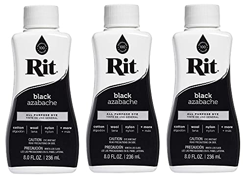 All-Purpose Liquid Dye, 8 Ounce, Black - 3 Pack, 3-Pack, Black