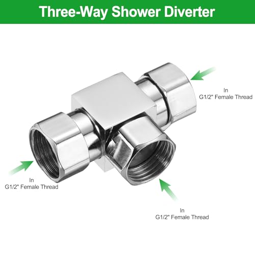 Vanne de dérivation douche uxcell en acier inoxydable argenté de 60mm - 4