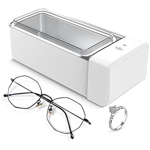 KUNPHY Sonic Jewelry Cleaner, Professional Sonic Cleaner Machine 42kHZ 20 Oz, Glasses Cleaner for Retainer, Jewelry, Ring, Silver, Dentures Cover